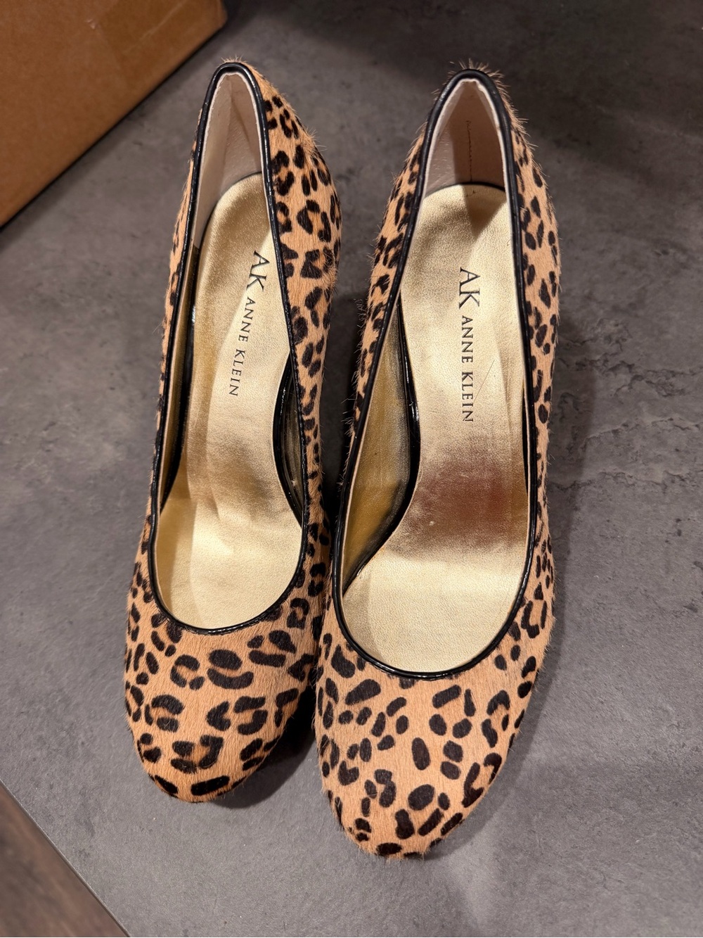 Anne Klein Leopard-Print Pumps in Tan and Black